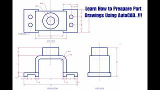 Part Drawing Using AutoCAD..!! #Partdrawing #AutoCAD #Drafting