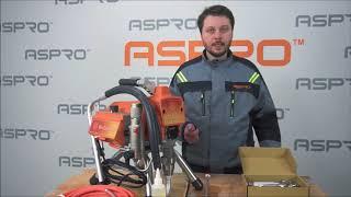 ASPRO 3100 видеоинструкция, обзор, запуск, промывка окрасочных аппаратах с электронным управалением