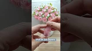 Handmade diy ribbon rose flowers#handmade #handmadegifts #flowers #gift #ribbon #rose #handmadecraft