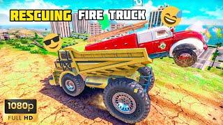 EPIC MOMENTOS HERCULES TRUCK RESCUING FIRE TRUCK | OFF THE ROAD HD OPEN WORLD DRIVING GAME