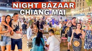 8K - Chiang Mai Night Bazaar | Biggest and Most Beautiful Night Market in Thailand ️