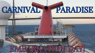 Carnival Paradise Cruise Embarkation Day sailing from Tampa Florida