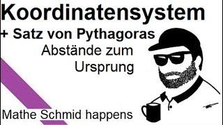 Pythagoras: Abstand im Koordinatensystem| Mathematik beim Mathe Schmid