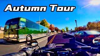 Chill Relaxing 4K Falling Leaves Colorful Foliage Motorcycle Tour Harley-Davidson (No Talking) ASMR