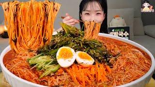 국수무게만 5.5kg 비빔국수와 얼음동동 시원한 막걸리 먹방 계란만두 최고!! Korean Spicy Noodles, Makgeolli, Egg Dumpling Mukbang