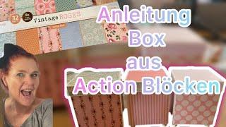 DIY  Box  Anleitung  Actionblock  für alle Gelegenheiten  mit Füßen 