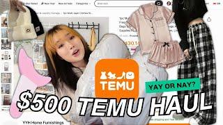 MASSIVE $500 TEMU HAUL! YAY OR NAY? | Clothing, Makeup, Household Items