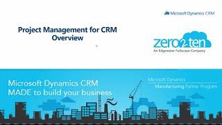 Project Management in Microsoft Dynamics CRM