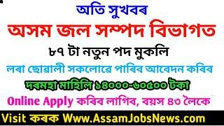 Water Resource Department Assam Recruitment 2020,Apply Online 87 Vacancy Post Junior Assistant Civil