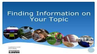 Finding Information on Your Topic