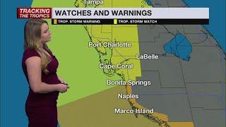 Tropical storm watches and warning issued for Southwest Florida