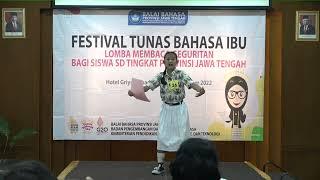 Festival Tunas Bahasa Ibu 2022: Juara 1 Putri Membaca Geguritan SD