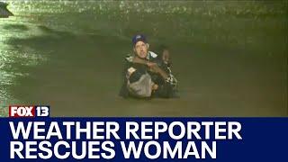 Weather reporter rescues woman trapped in Atlanta floodwaters