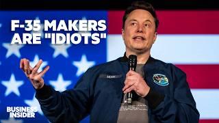 Elon Musk Calls F-35 Makers 'Idiots' While Championing Drone Tech | Insider News