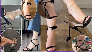 elegant women pencil heel footwear Shoes Sandals Slippers Best Design