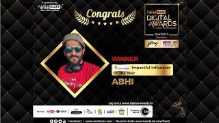 IWMBuzz Digital Awards Season 3: Abhi's Winning Speech