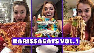 A full day of eating in NYC (Bagels, Pizza, chinatown, costco, etc) - KarissaEats Compilation Vol. 1