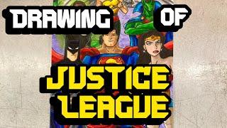 Drawing Of The Justice League (animated)