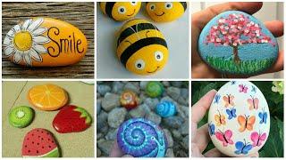 Stone art idea's design for beginner |  Stone painting | rock painting | GIRLS CORNER