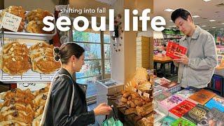 cozy seoul vlog  fall ‘street food’, book shopping, chill home vibes | life in korea