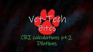 Vet-Tech Bites | CRI Calculations pt.2: Dilutions