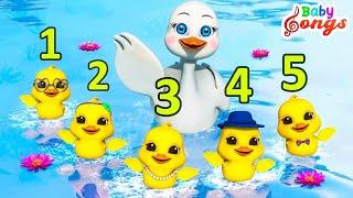 5 Little Ducks song | five little minkey |  Newborn Baby Songs & Nursery Rhymes