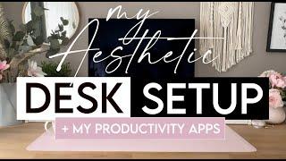 My aesthetic desk setup & productivity apps #autorenleben #desksetup #productivityapps #creativity