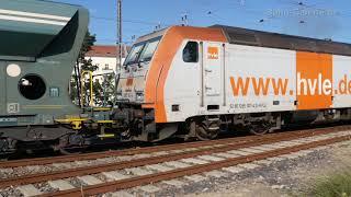 Anfahrt mit Dieselloks der Baureihe 285:  1285 102 und 1285 001 am 10.08.2019 in Oranienburg