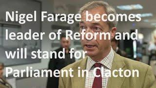 Nigel Farage announces that he is going to stand for Parliament in the General Election