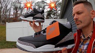 Air Jordan 3 - Black Cement - THE ELEPHANT PRINT APOCALYPSE 2024 -   