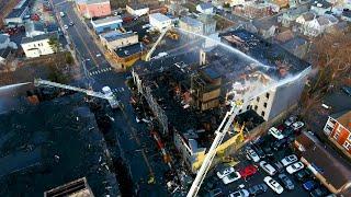 Drone captures destruction from massive fire in Bound Brook