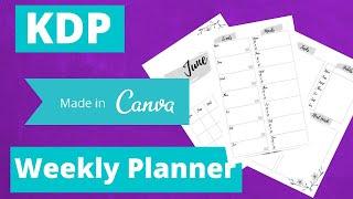 Creating An Undated Weekly Planner For Kdp Publishing In Canva |  6x9 Planner with Bleed