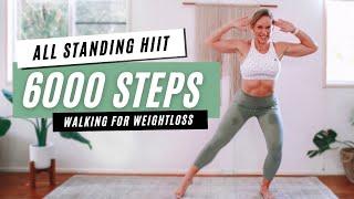 60 MIN Low Impact HIIT Walking Workout For Weight Loss 6000 Steps At Home/393 Calories