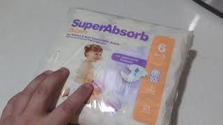 up&up by Target NEW SuperAbsorb Diapers Size 6 Unboxing