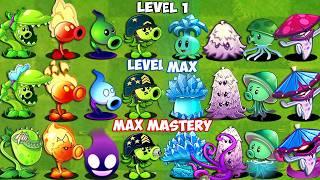 All PEA & MUSHROOM Level 1 vs Max Level vs M200 - Who Will Win? - Pvz 2 Plant vs Plant