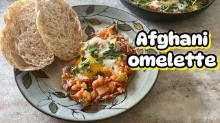 Afghani Omelette || Sunny Side up eggs with Potatoes and Tomatoes || Afghani Breakfast Eggs by MZSAQ