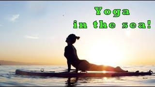 Yoga in the sea, next to the beach. Sumptuously! 06.09.2020. Barcelona Daily!