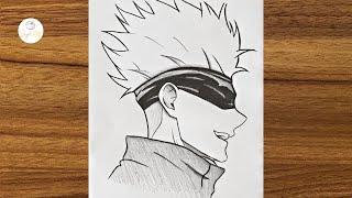 How to Draw Gojo Satoru Step by Step | Easy Anime Drawing Tutorial |Gojo from Jujutsu Kaisen drawing