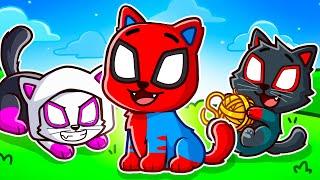 Spiderman Has A KITTEN FAMILY In Roblox!