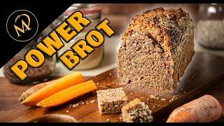 Saftiges Powerbrot  - Vollkornbrot Rezept mit Saaten, Karotten und Sauerteig