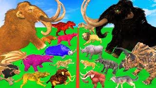 Prehistoric Mammals vs ARK Prehistoric Animals Mammoth Mastodon vs Woolly Mammoth Animal Epic Battle