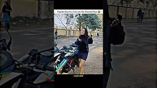 Cute girl Reaction On Super Bike Rapido #shorts #bike #rider #cutegirl #superbike #rapido #love