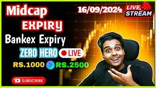 Midcap & Bankex Expiry Zero Hero, Finnifty, Nifty 50, Banknifty, Sensex, Options Trading 16/09/2024