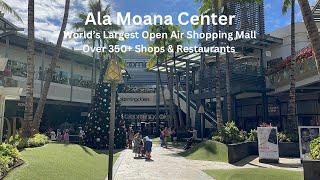 Ala Moana Center World's Largest Open Air Shopping Mall Full Walking Tour in Honolulu, Oahu, Hawaii