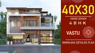 40x30 3D Home Design | Vastu House | 1200 Sqft House Plan | 40*30 House Plan | 40by30 House Plan |