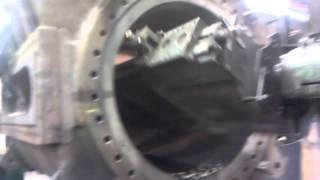 Large diameter boring on horizontal boring machine