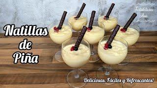 ¿Tienes una Lata de Piña en su Jugo? Postre Fácil y Rápido Sin Horno: NATILLAS CREMOSAS de PIÑA