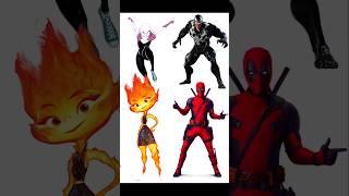 Elemental Ember X Venom X Deadpool and Gwen stacy Mashup #venomthelastdance #deadpool3 #comicsart