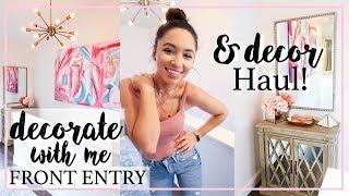 DECORATE WITH ME FRONT ENTRY | HOME GOODS DECOR HAUL | Alexandra Beuter