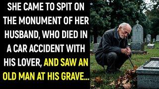 Seeing a strange old man next to the grave of her unfaithful husband, she couldn't believe it...